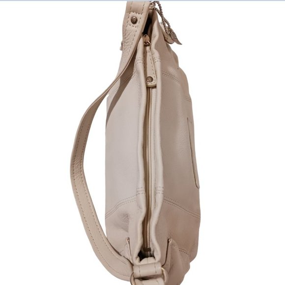Fossil Pebbled White Leather Hobo Tote Shoulder Bag - Picture 9 of 14